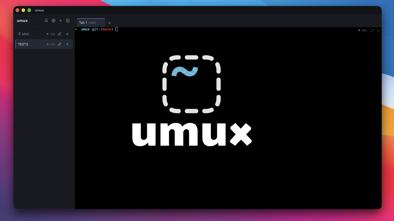 umux — workspaces, tabs and resizable panels